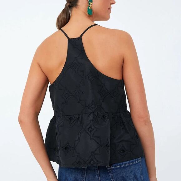 Tuckernuck Noir Nights Allie  Size XL Black V Neck Spaghetti Straps Peplum Hem2 - Picture 3 of 6